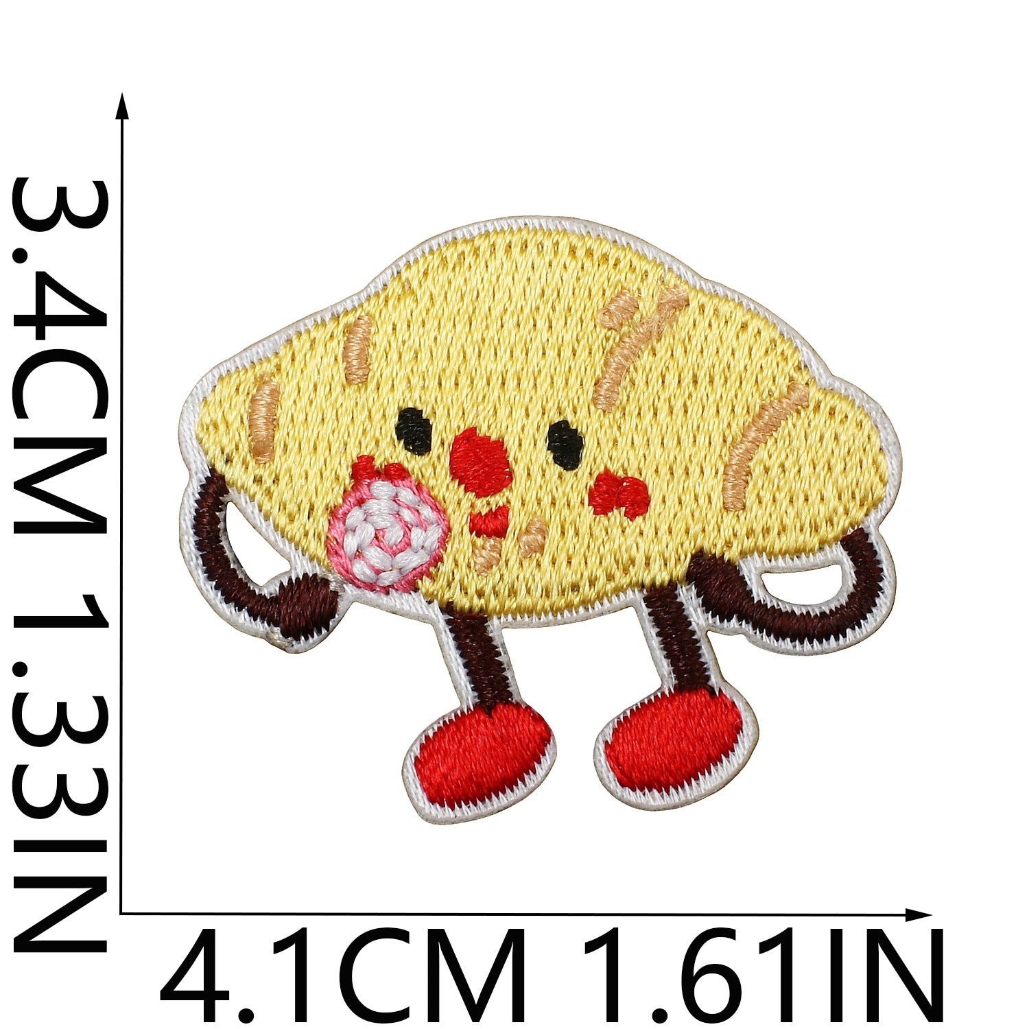 Wholesale Cartoon Matcha Croissant Embroidery Patch For Clothing Hats DIY Craft Decorative Accent