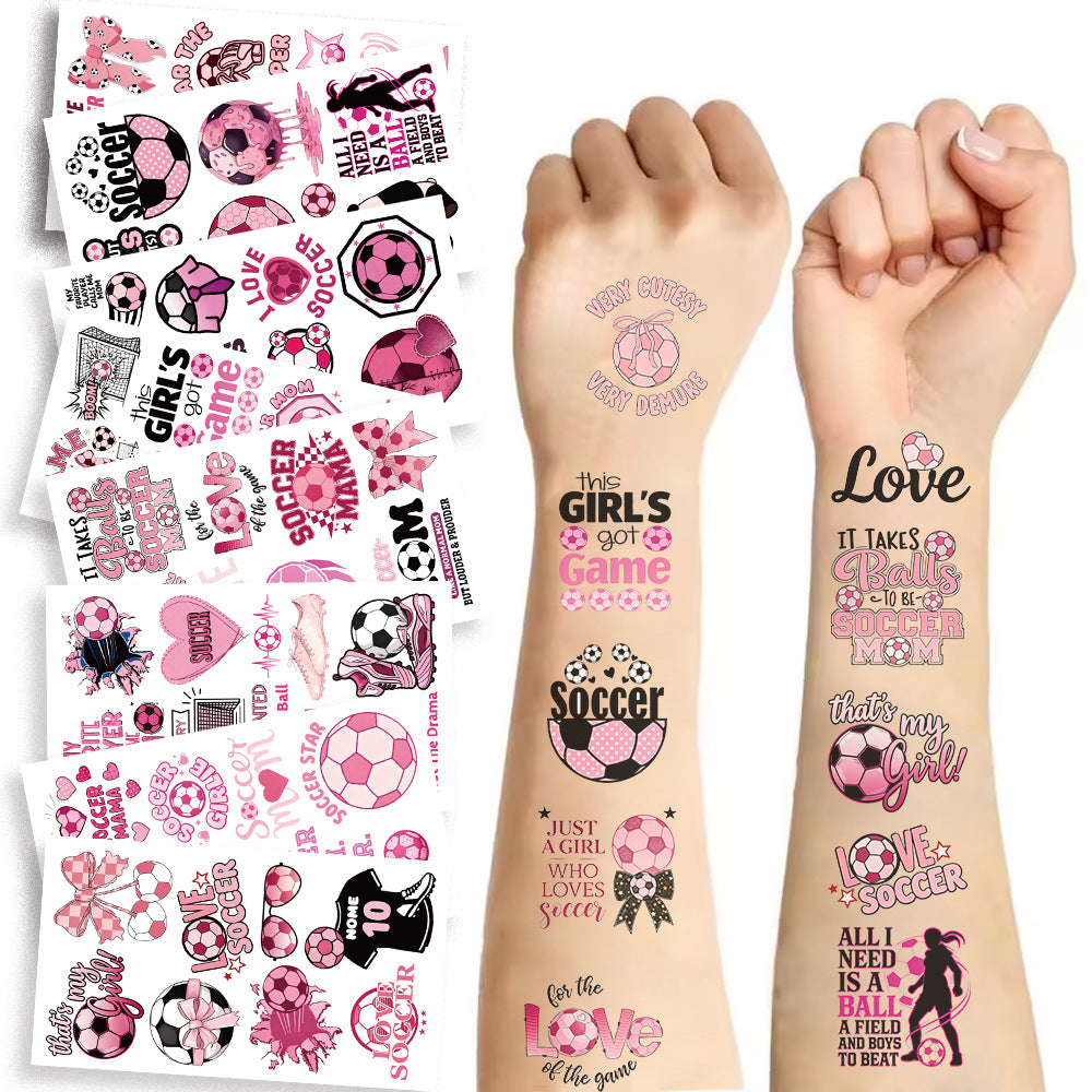 Wholesale 10pcs Children' s Cartoon Pink Football World Cup Tattoo Stickers