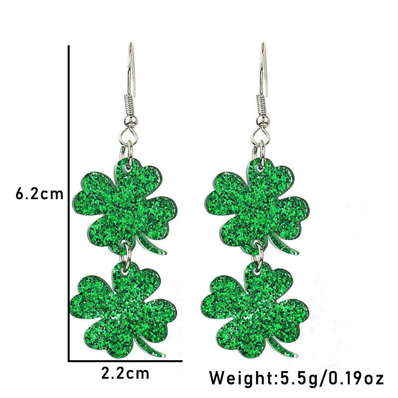 Wholesale Green shamrock St.  Patrick' s Day Acrylic Earrings