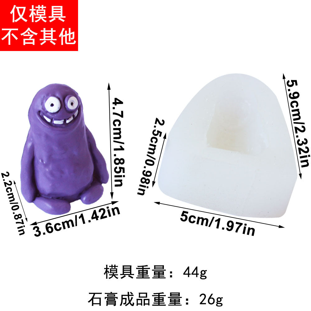 Wholesale Silicone Mold Ugly Cute Mud Monster Shape for DIY Cake Candle Chocolate