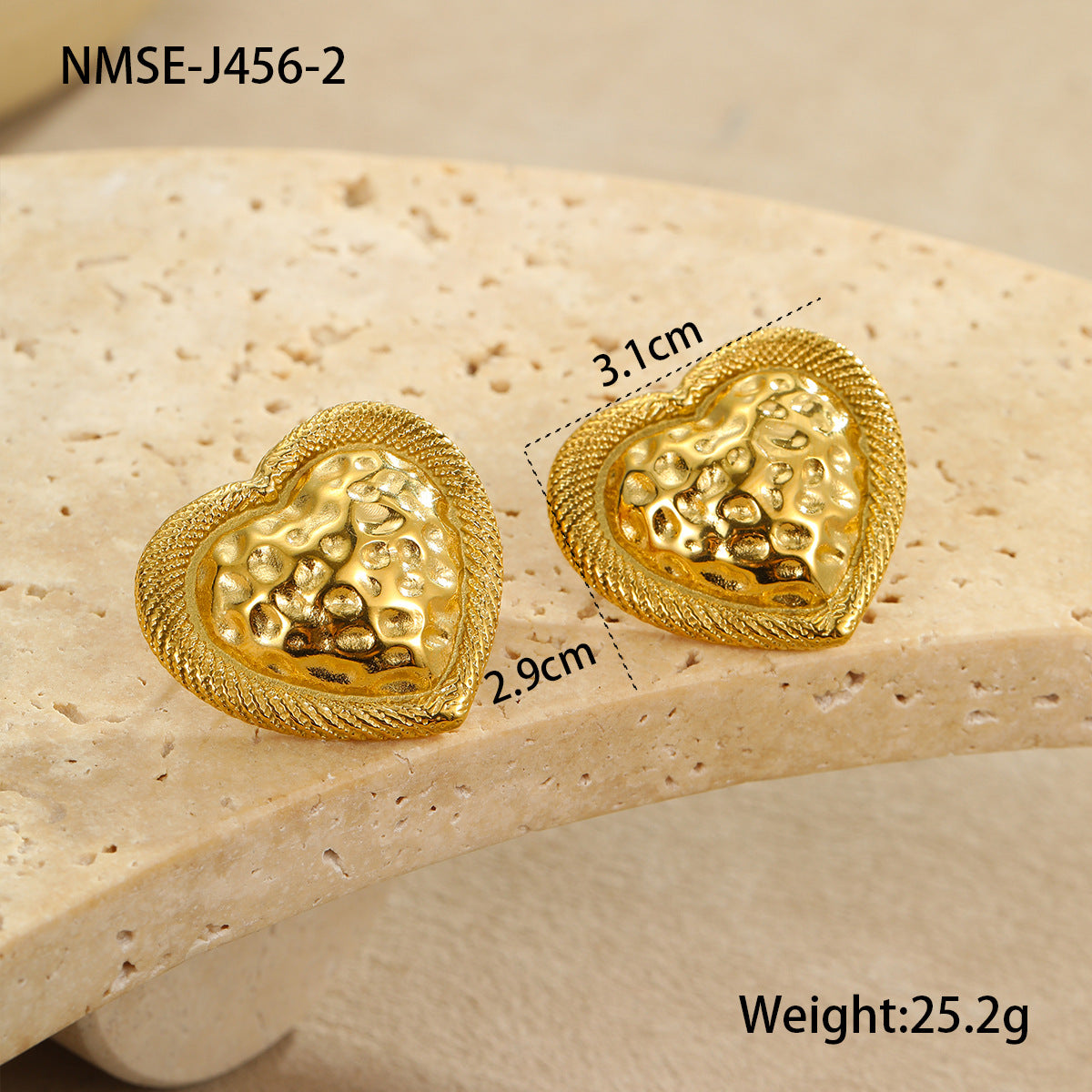 Wholesale  Asymmetric heart-shaped circle Stainless Steel Earrings
