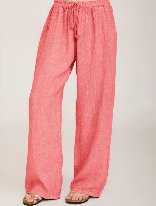 Wholesale Loose Cotton and Linen Casual Trousers Women