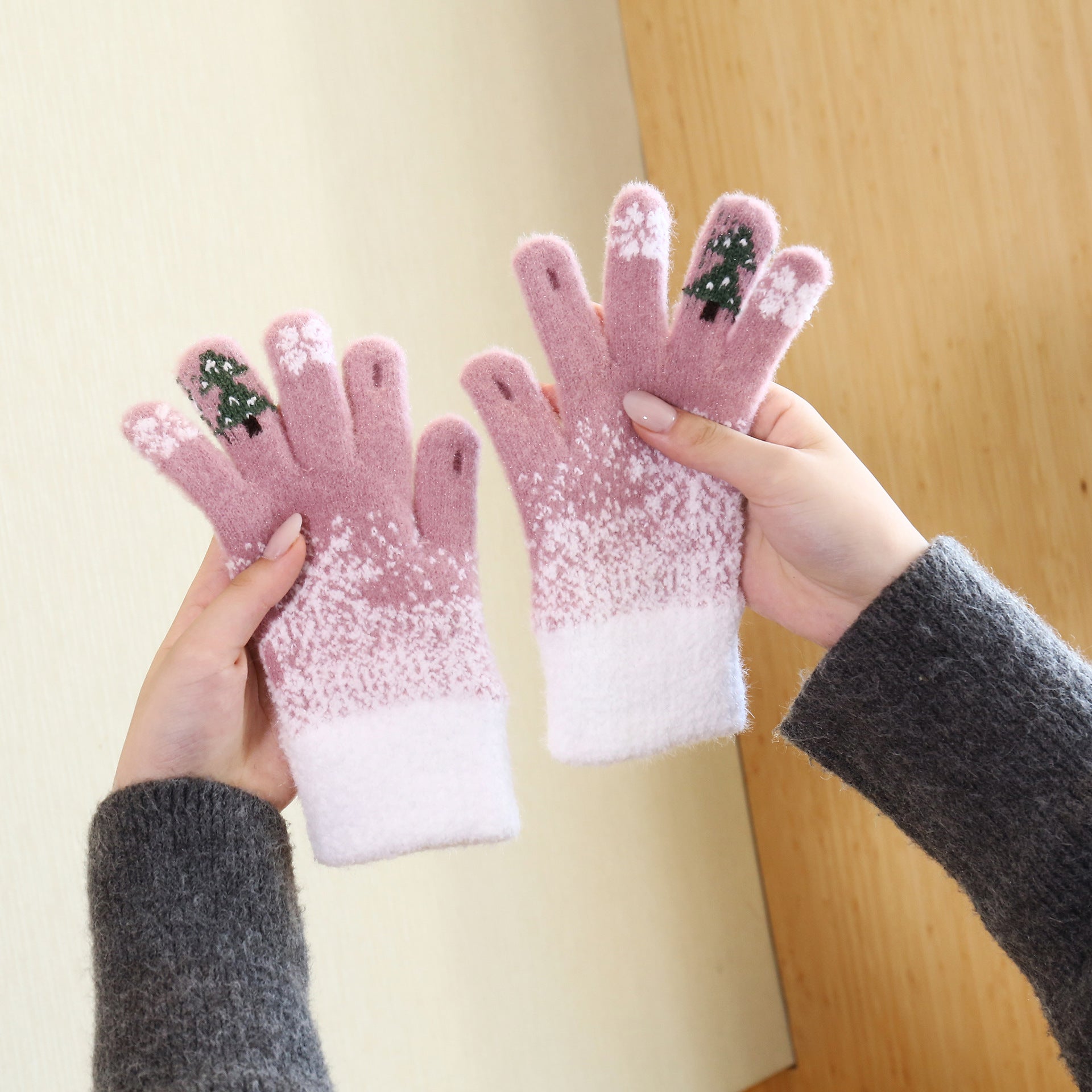 Wholesale Christmas Autumn/Winter Warm Cute Bear Touchable Gloves