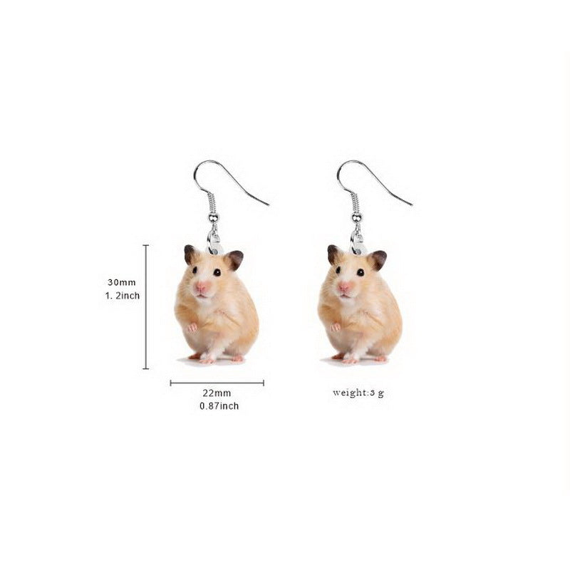 Wholesale 10pcs Rooster, Cow, Hamster, Piglet, Hedgehog, Squirrel, Rabbit, Black Cat, Puppy, Animal Earrings