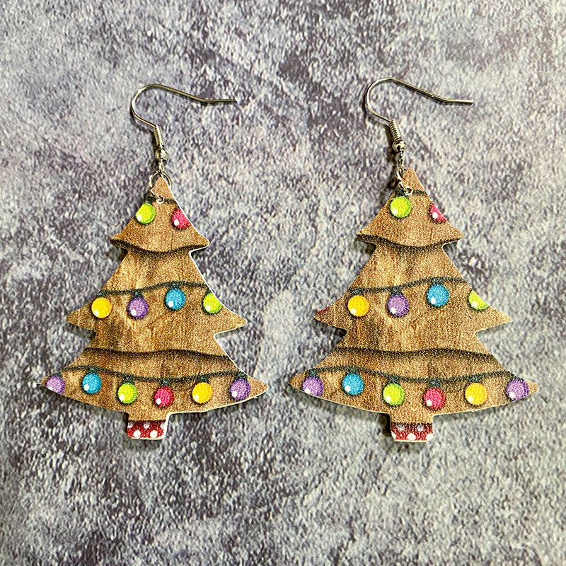 Wholesale Western Style Christmas Tree Earrings