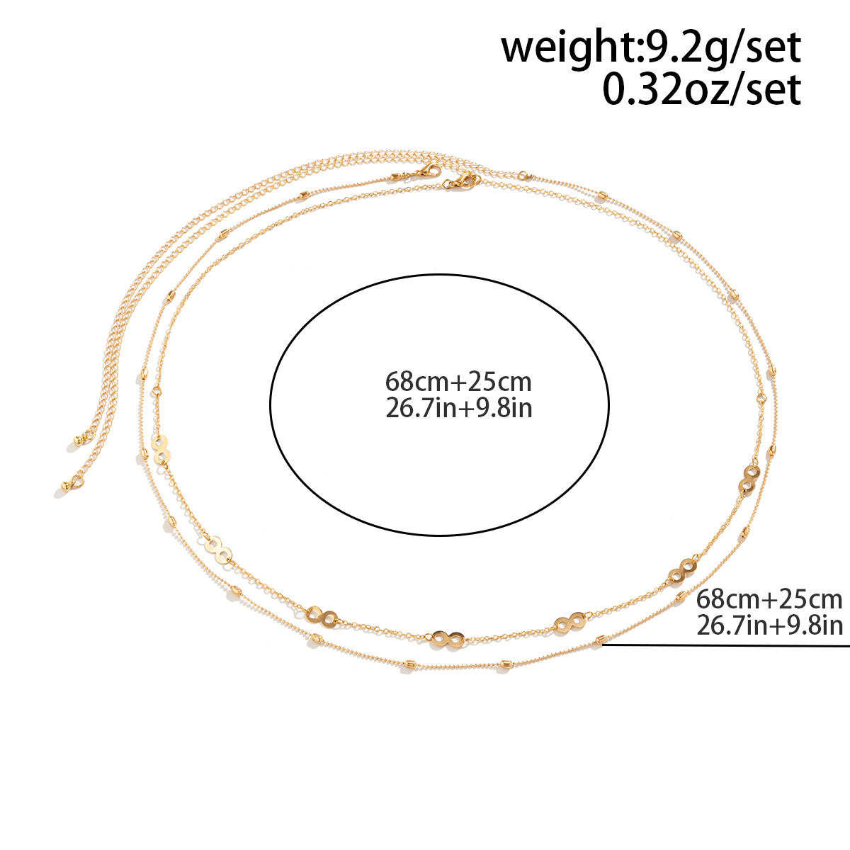 Wholesale Simple Double Layer Metal Chain Waist Chain for Women