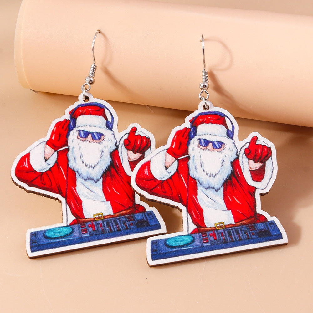 Wholesale Christmas Earrings Cartoon Creative Cute Santa Claus Snowman Plastic Earrings