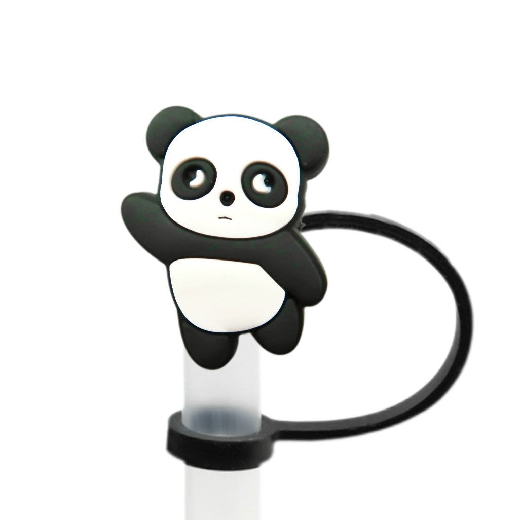 Wholesale 10pcs Cute Panda Straw Tube Cap
