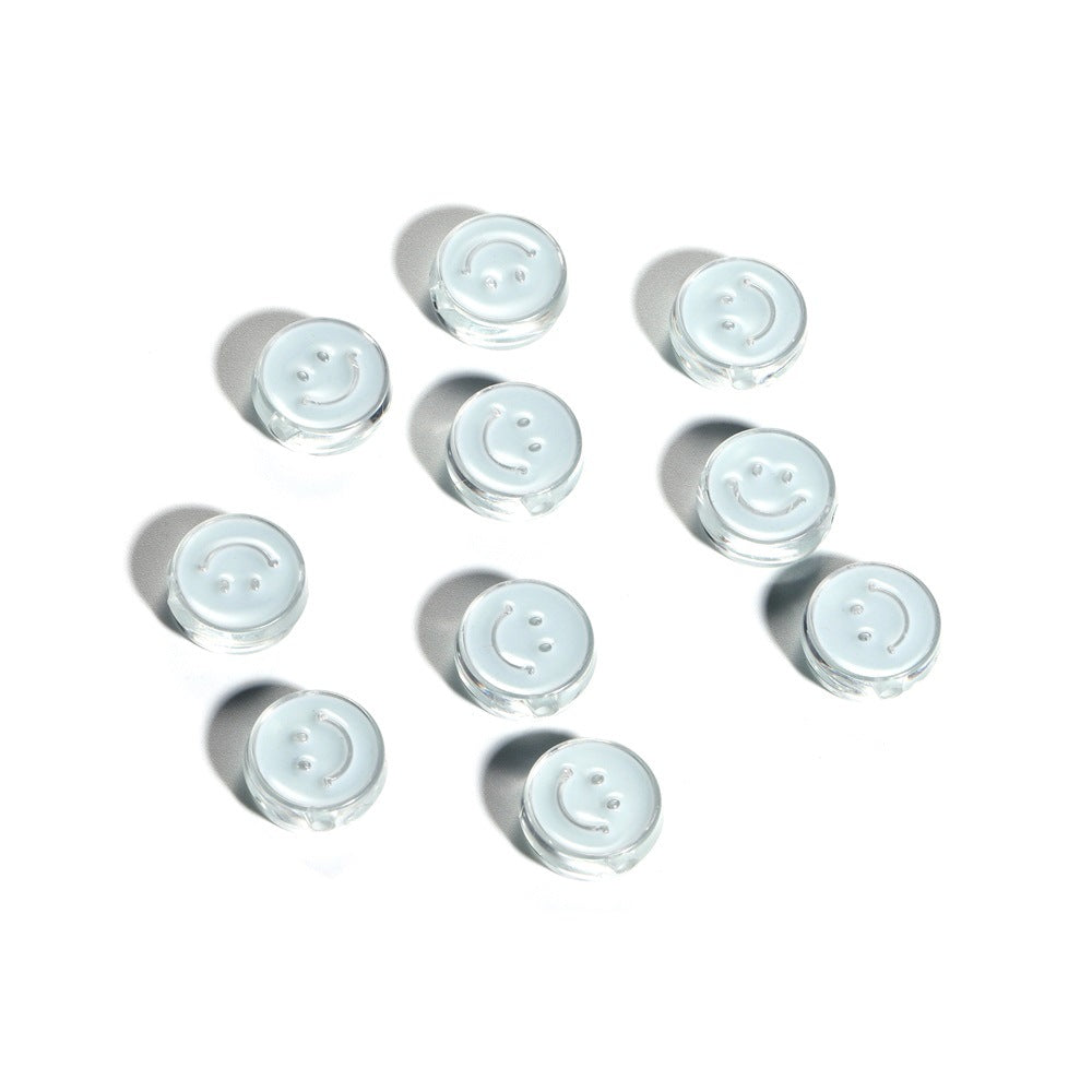 Wholesale 10pcs/pack  Acrylic Drip Oil Round Smile Beads