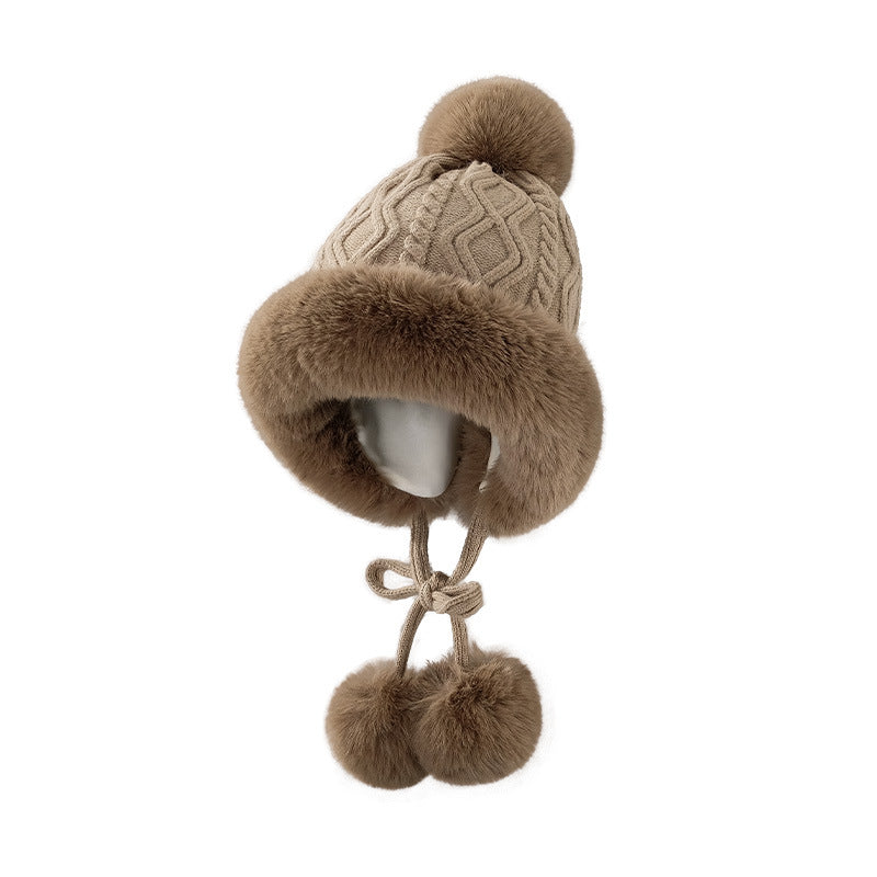 Wholesale Cute Wool Ball Cashmere Winter Hats