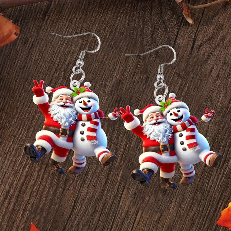 Wholesale  and Snowman cartoon character earrings fun holiday atmosphere earrings