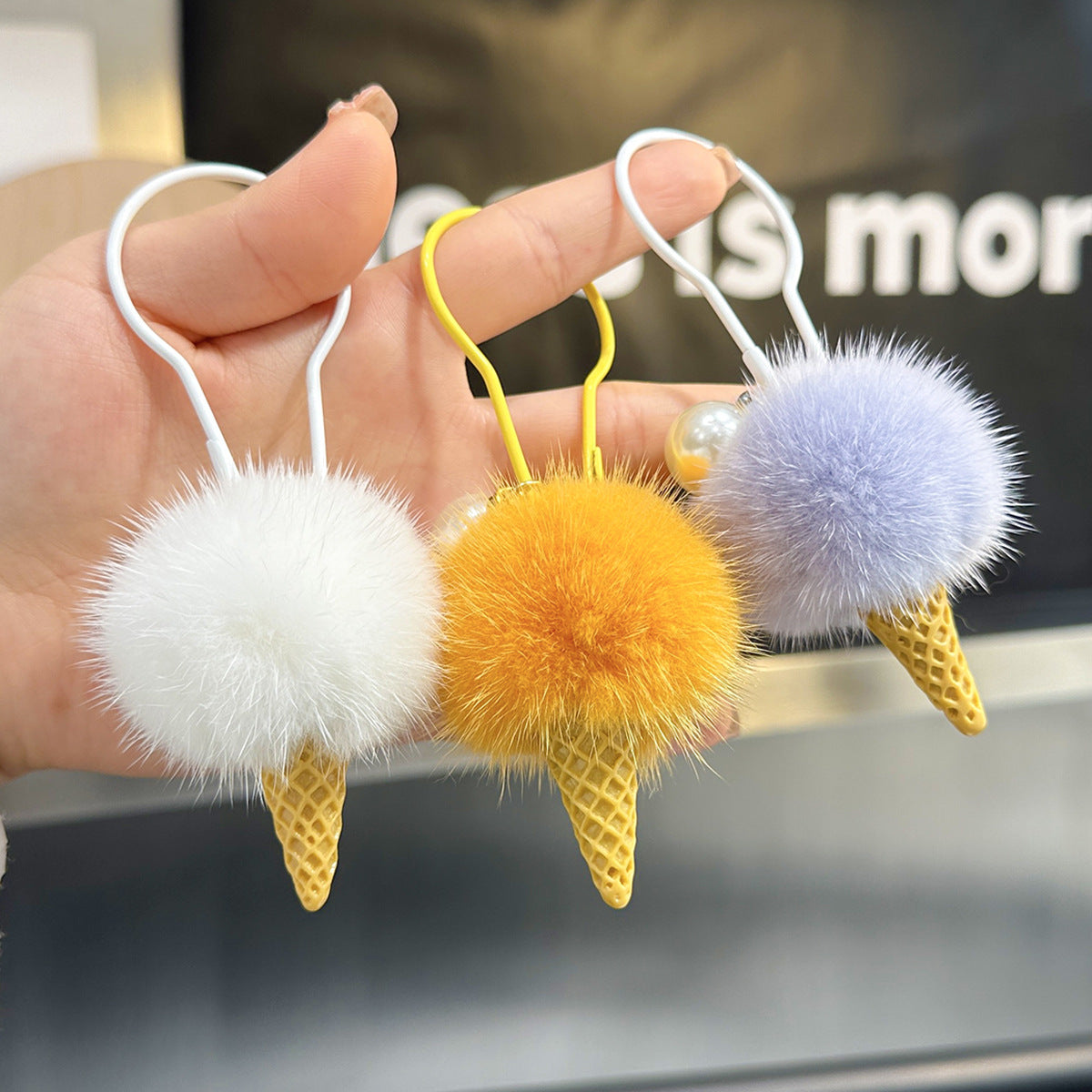 Wholesale Briquette Ice Cream Plush Keychain