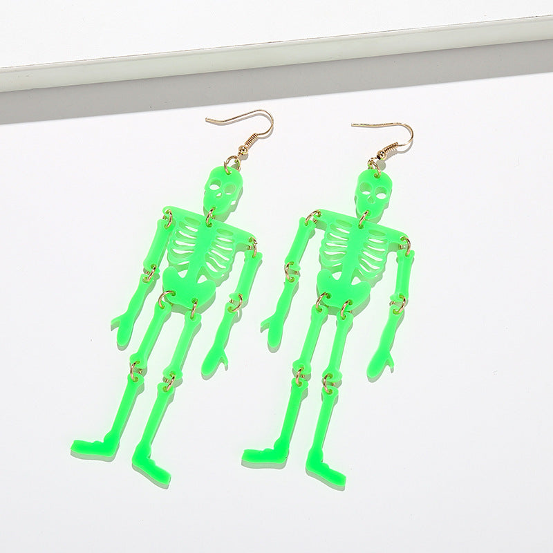 Pendientes de esqueleto acrílico de Halloween al por mayor