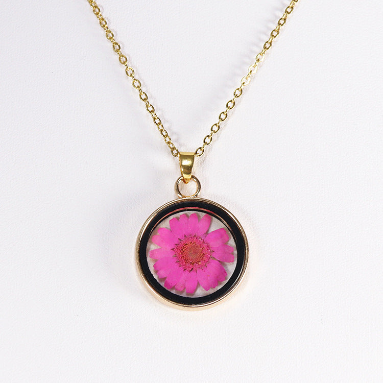 Wholesale 10pcs Four-leaf Clover Daisy Baby's Breath Pendant Necklace