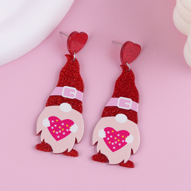 Wholesale Valentine's Day Tassel Balloon Love Acrylic Print Simple Fashion Earrings