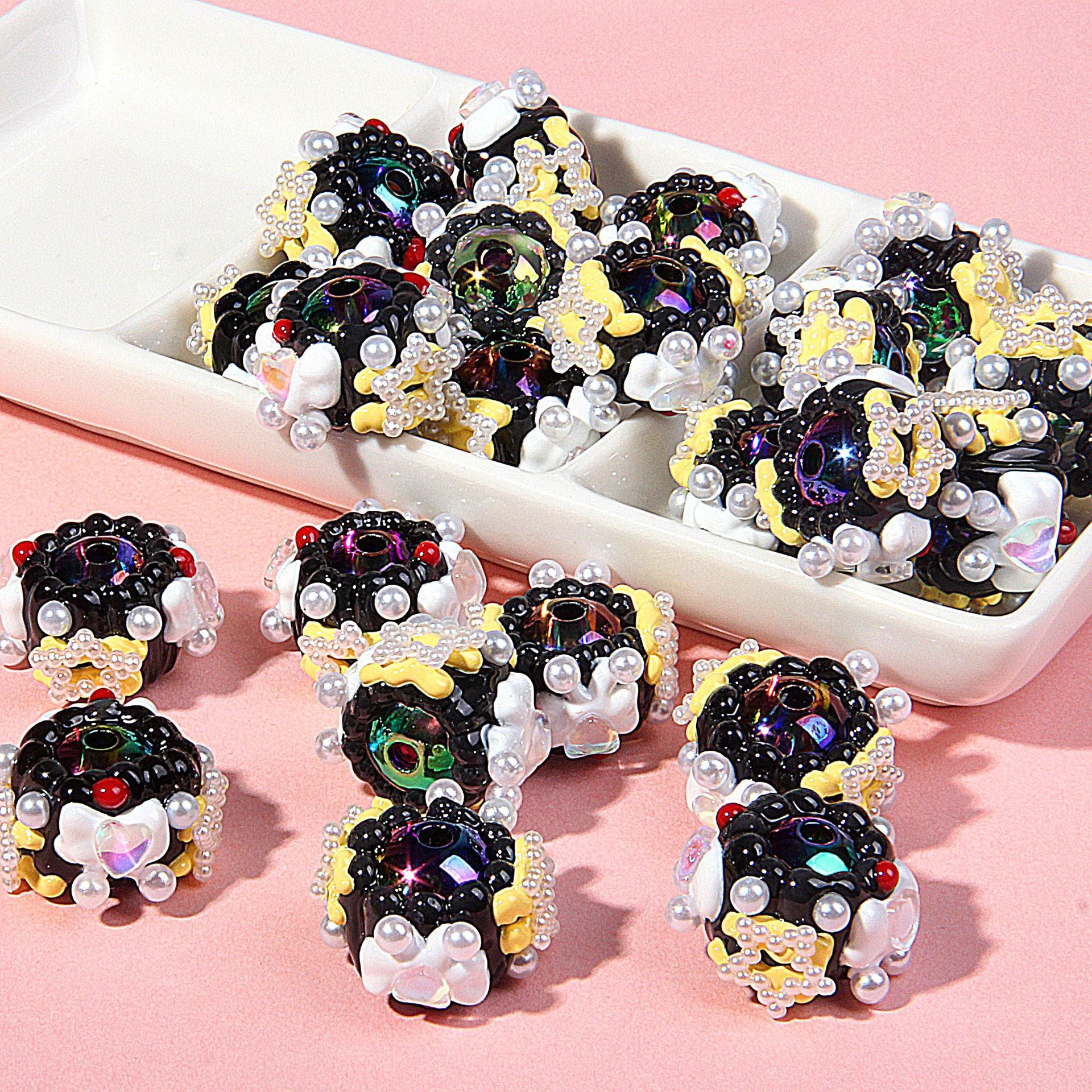 Wholesale 5pcs/pack heavy oil hand-painted beads DIY Fancy Beads