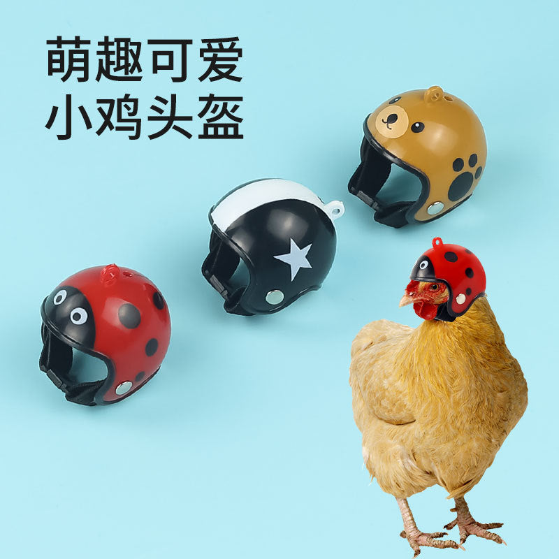 Wholesale creative new funny protective chicken helmet hen hat bird hat head cover pet supplies