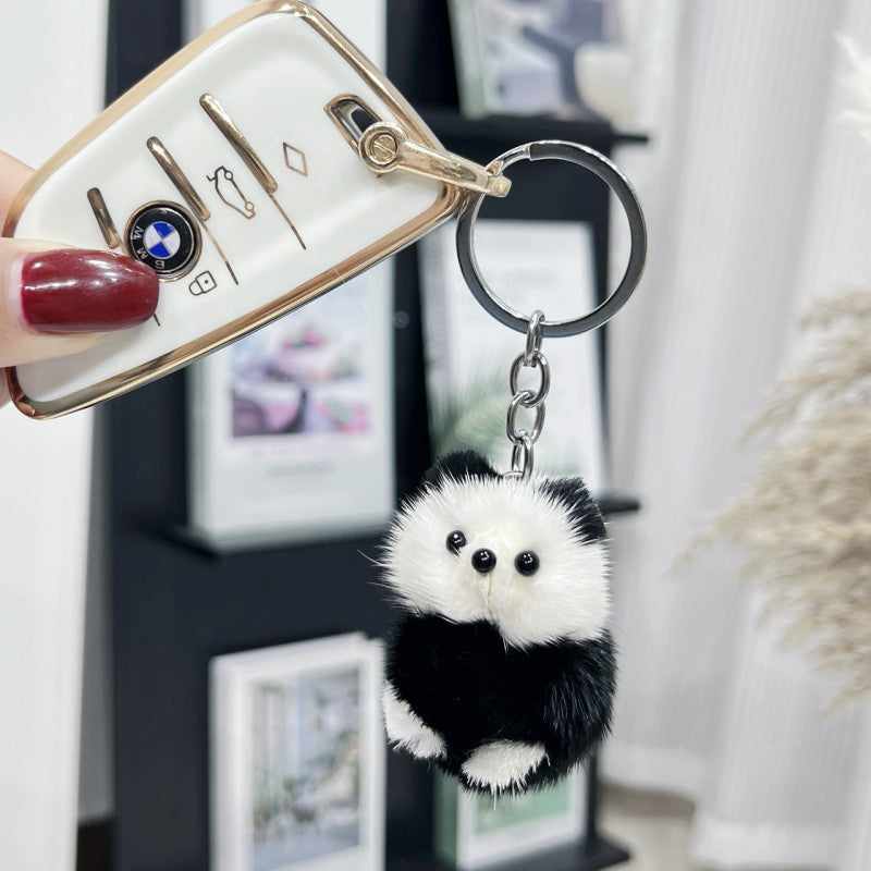 Wholesale Panda Doll Fur Keychains