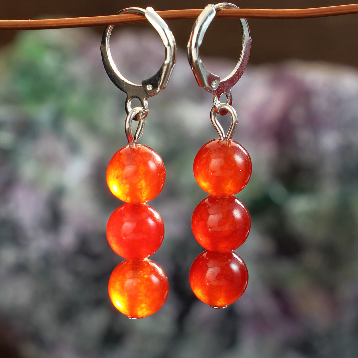 Wholesale Bohemian style natural stone earrings