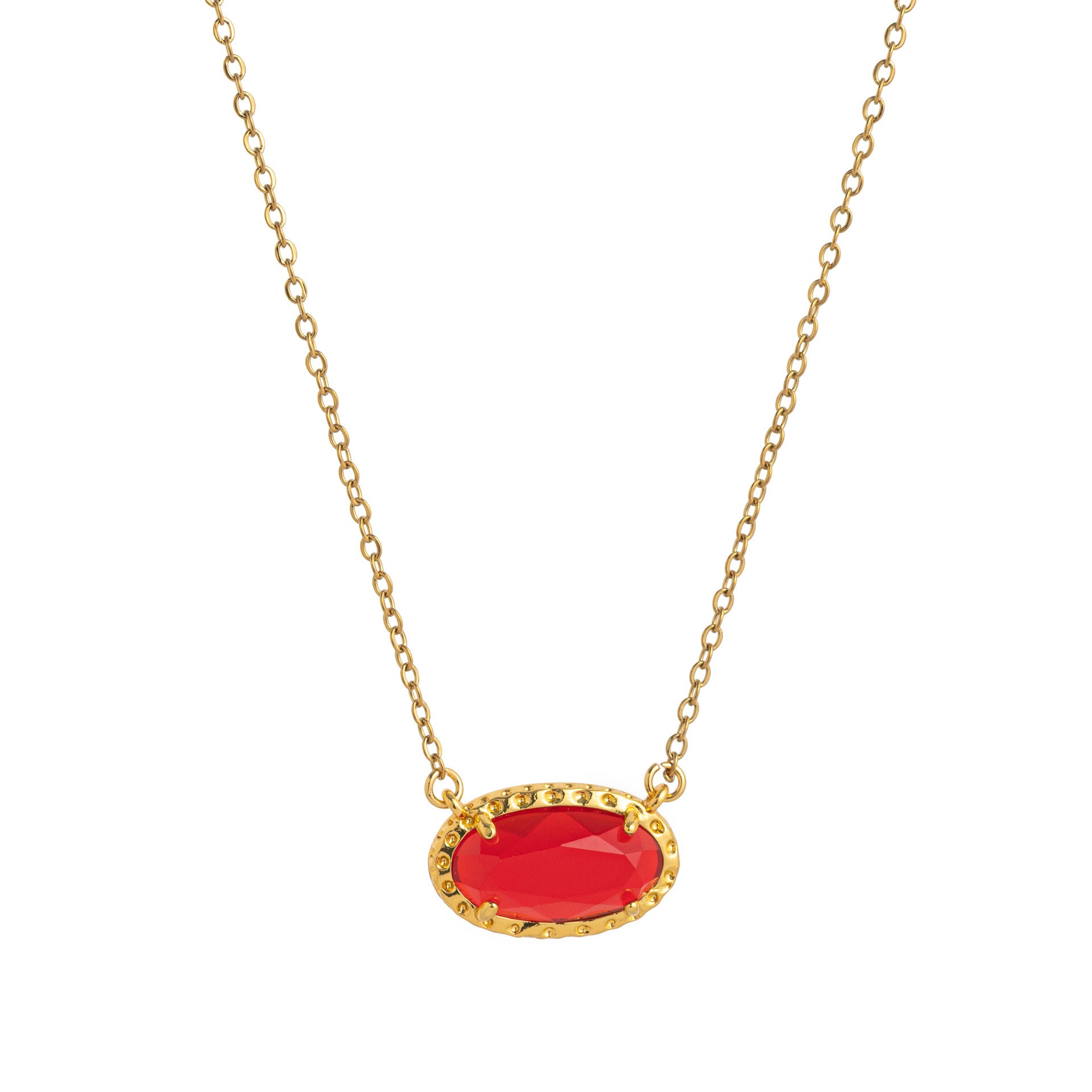 Wholesale Colored zircon natural stone oval necklace