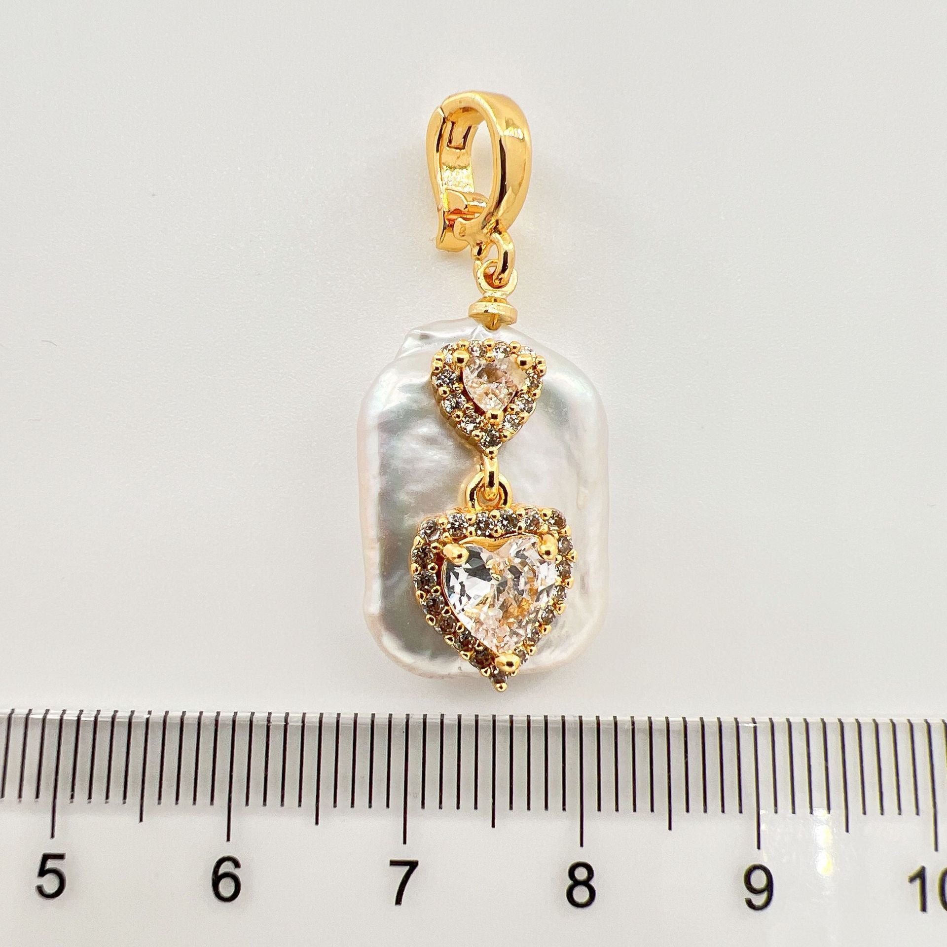 Wholesale Copper gold plated inlaid pearl shell cross butterfly heart pendant