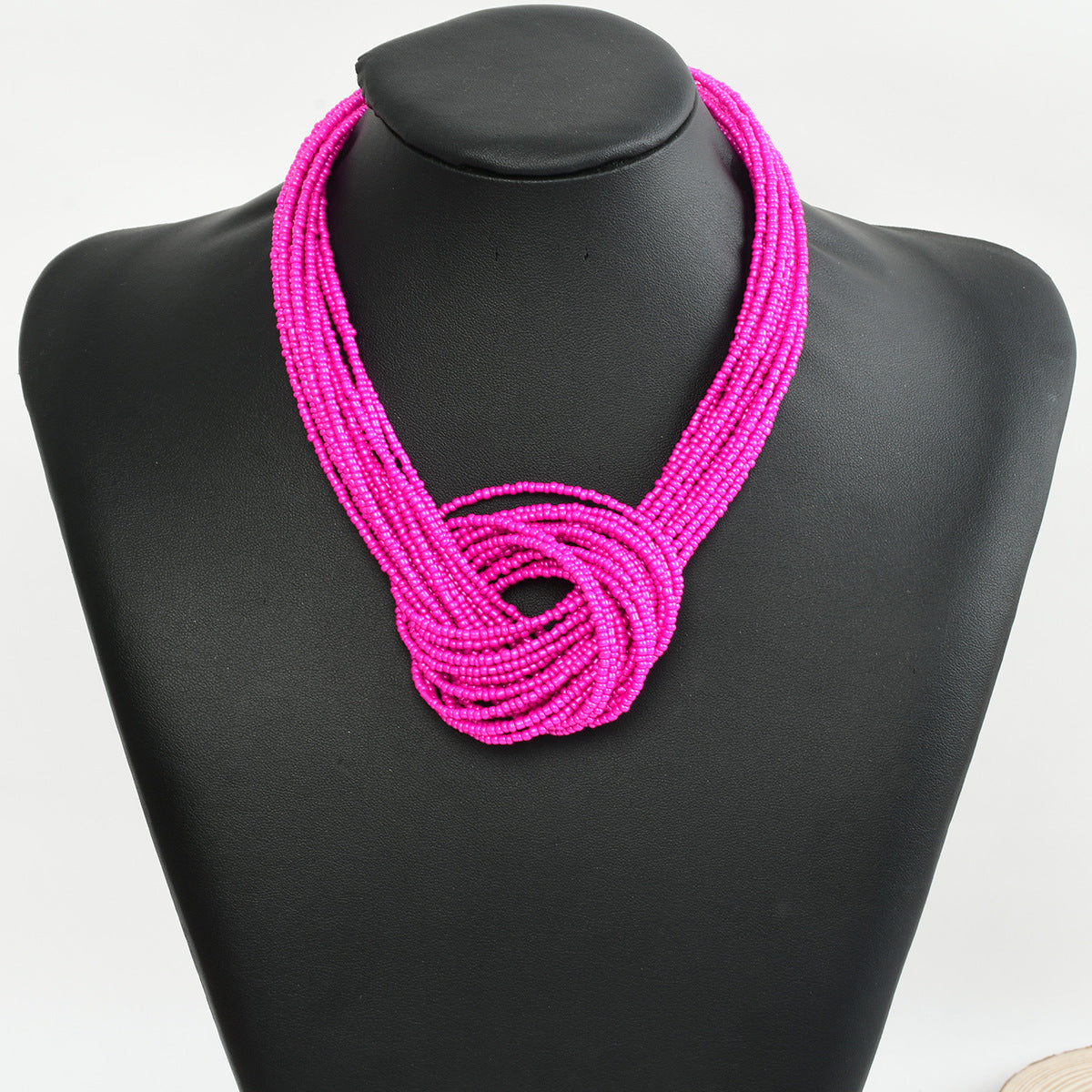 Wholesale Layered Beaded Knot Necklace