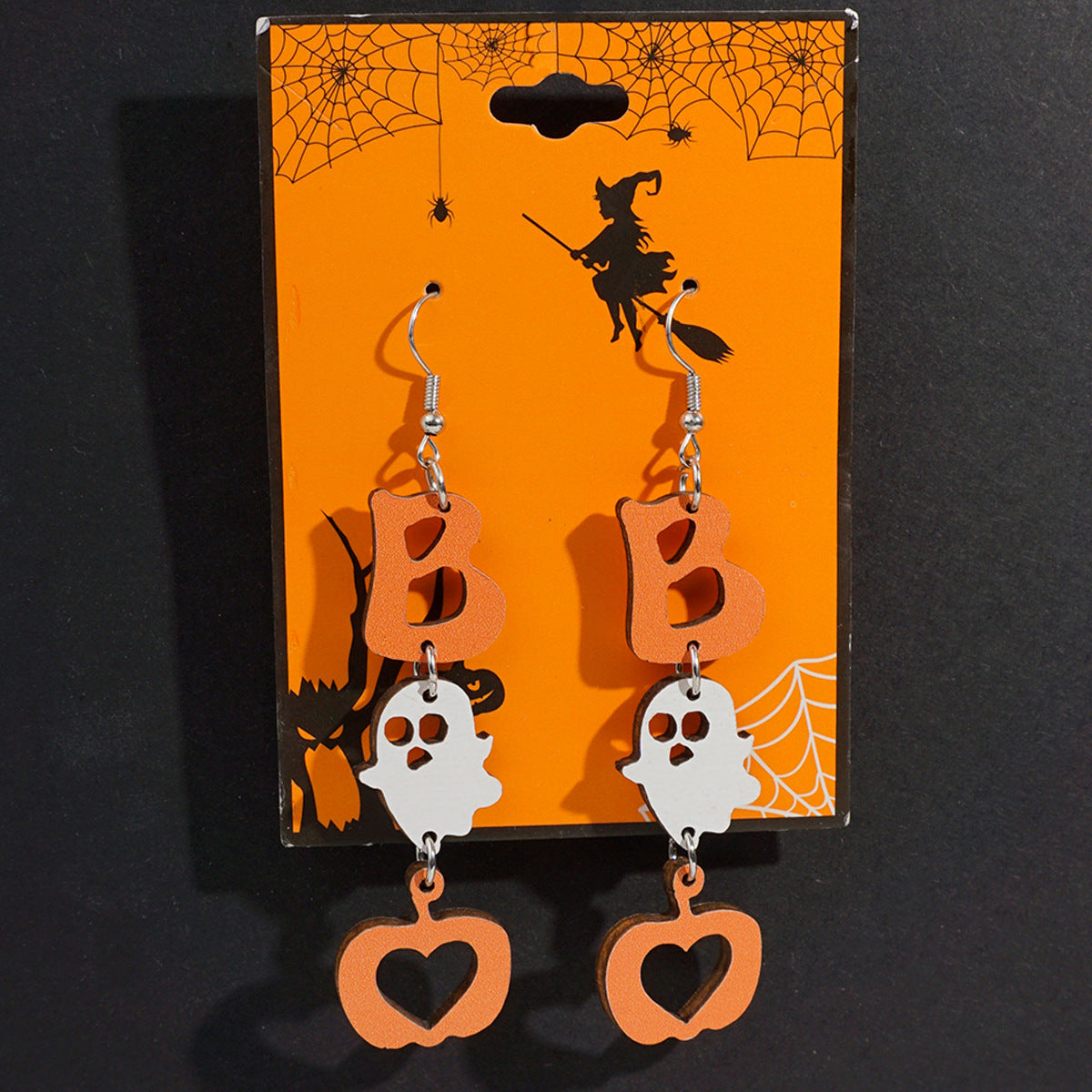 Wholesale  Ghost Pumpkin Skull Wooden Earrings