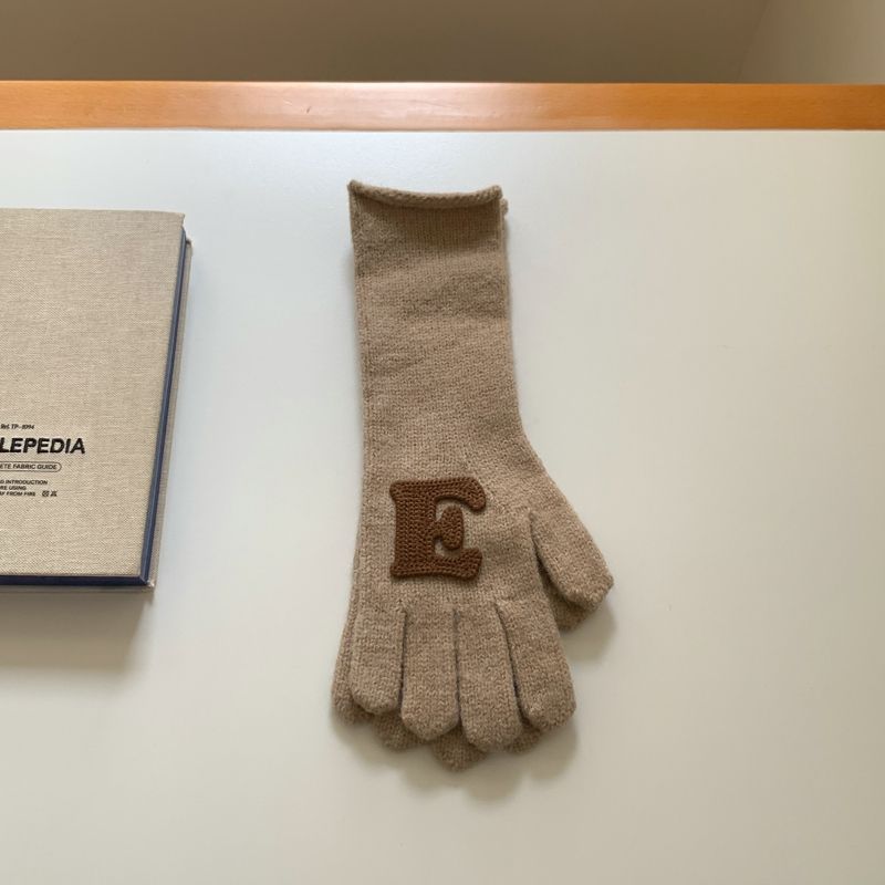 Wholesale Long Winter Letters with Missing Fingers Touch Screen Wool Knitted Warm Gloves