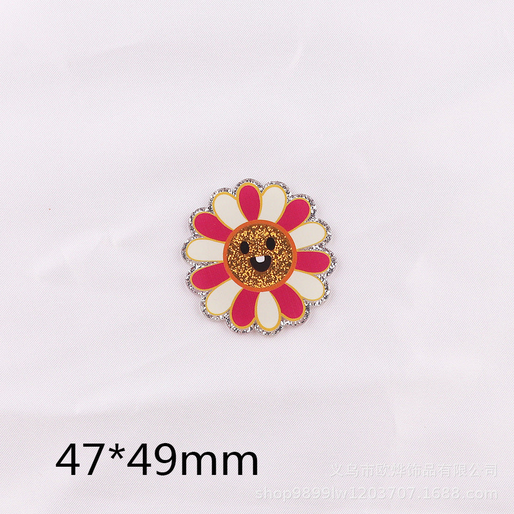 Wholesale 10PCS Heart Medical Sunflower Acrylic DIY Patch