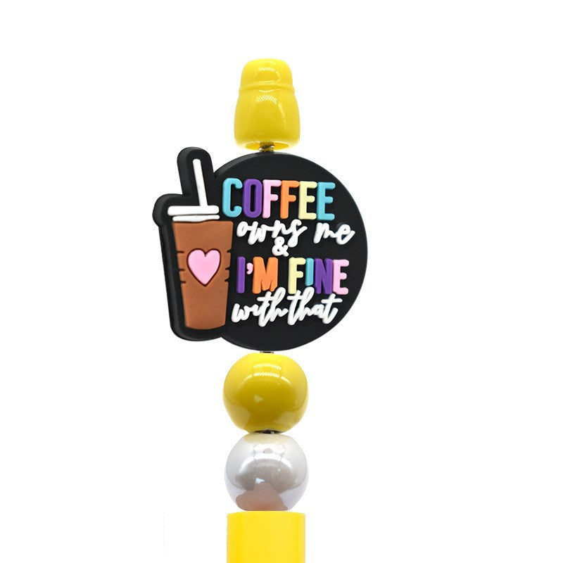 Wholesale Random 100pcs Coffee Creative Ballpoint Pen Bead