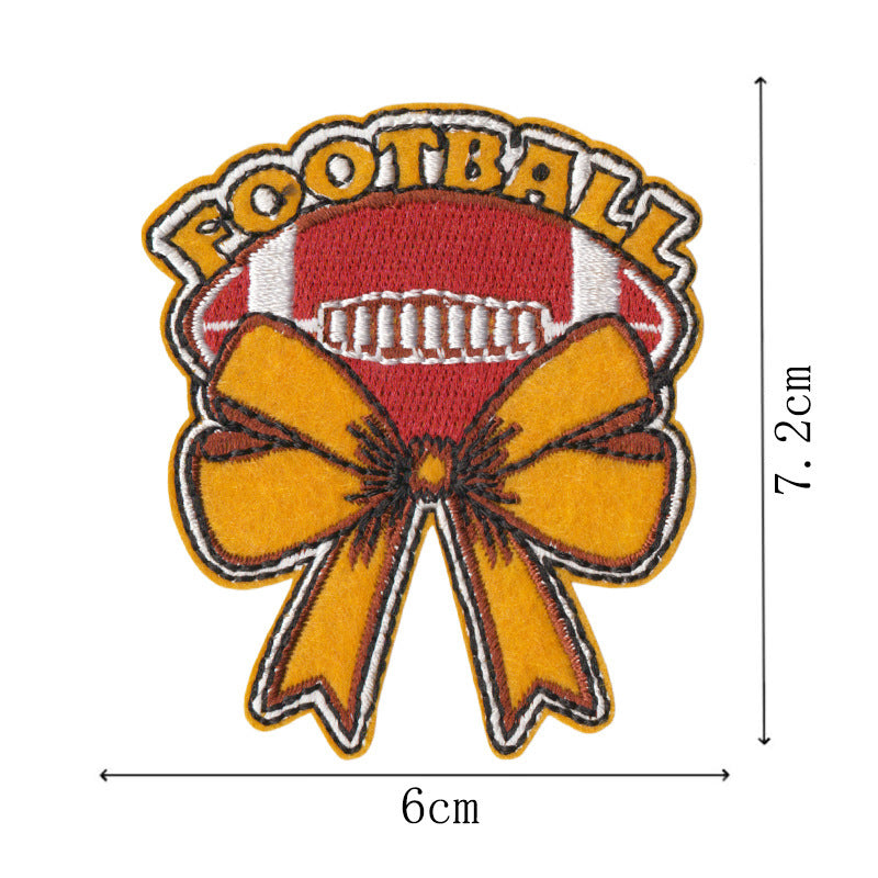 Wholesale 9Pc Cartoon Rugby Iron On Patches Leopard Bow Decor For et DIY Craft Supply