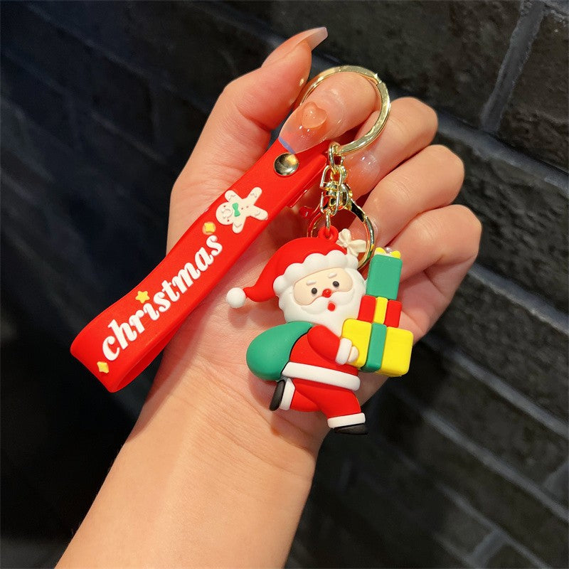 Wholesale Christmas Elk Christmas Tree Snowman Soft Rubber Keychain