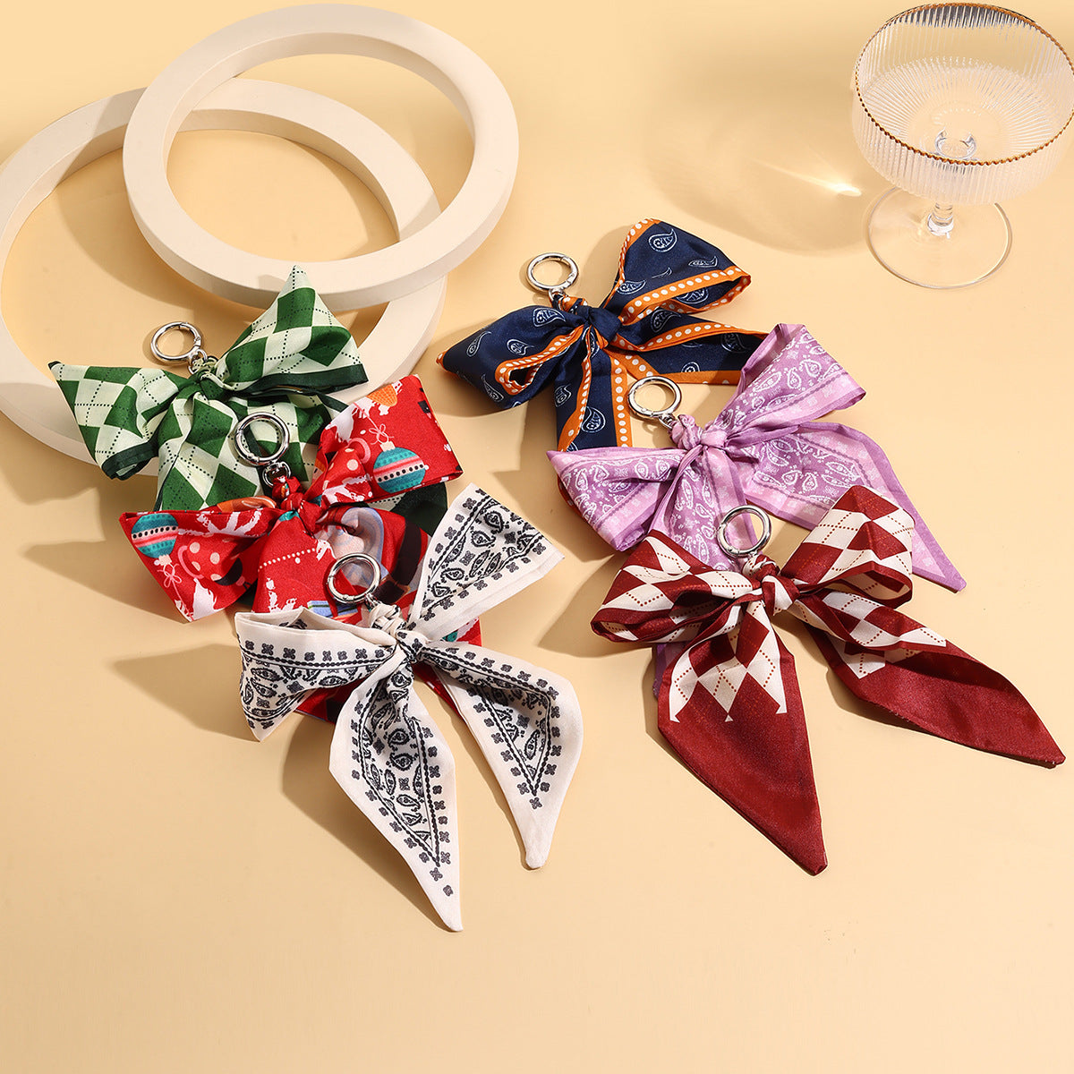 Wholesale Woven Knotted Bow Silk f Keychains