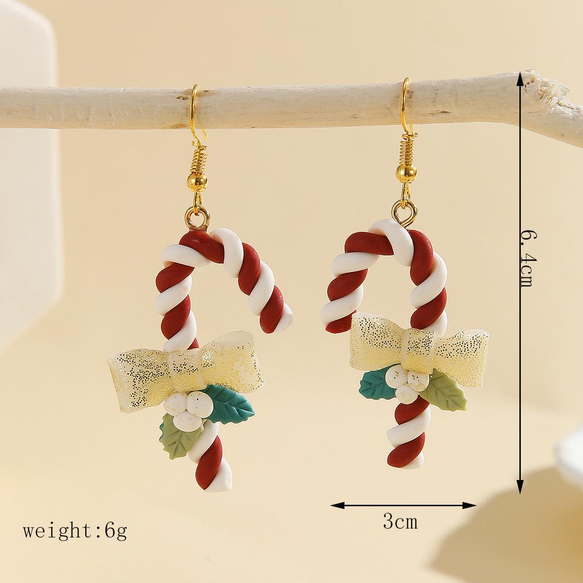 Wholesale Christmas handmade polymer clay red  soft clay earrings