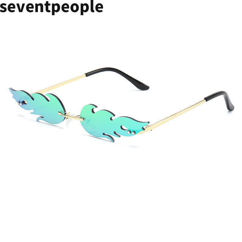 Wholesale Frameless Flame Personality Trend Metal Funny Sunglasses
