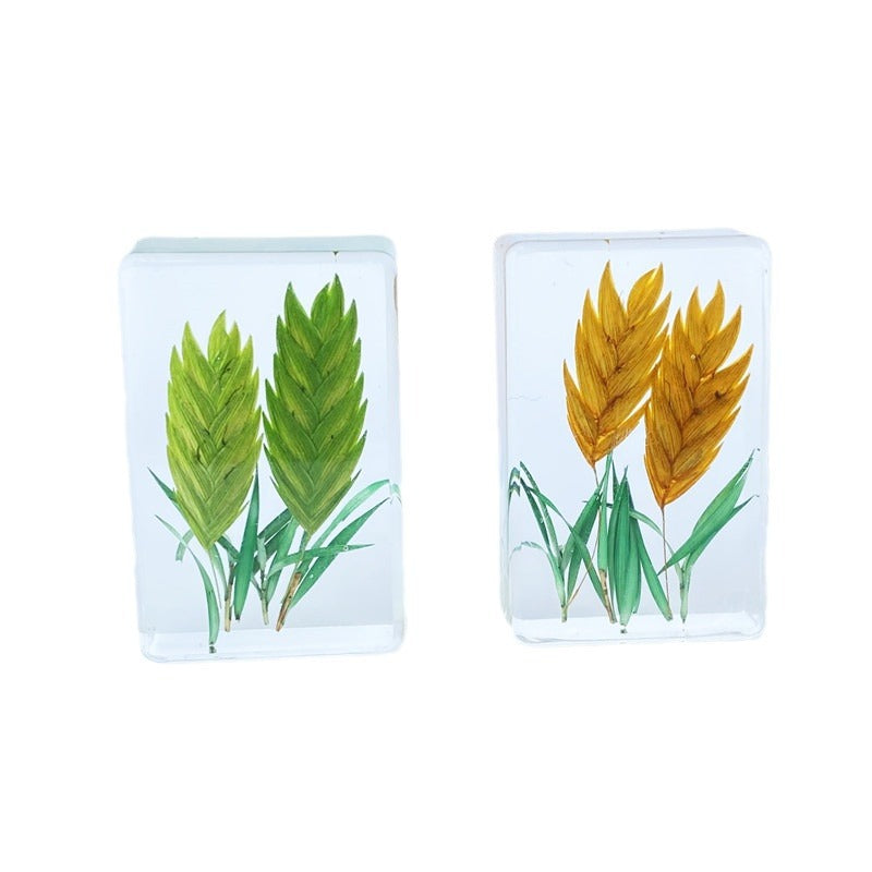 Wholesale 6pcs Handmade Resin Dripping Plant Wheat Ear Specimen Ornaments