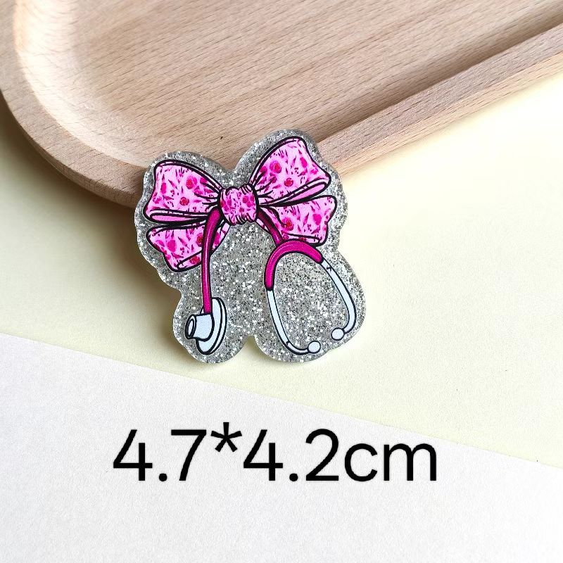 Wholesale 10pcs loose pink cartoon letters peach heart Acrylic Flatback