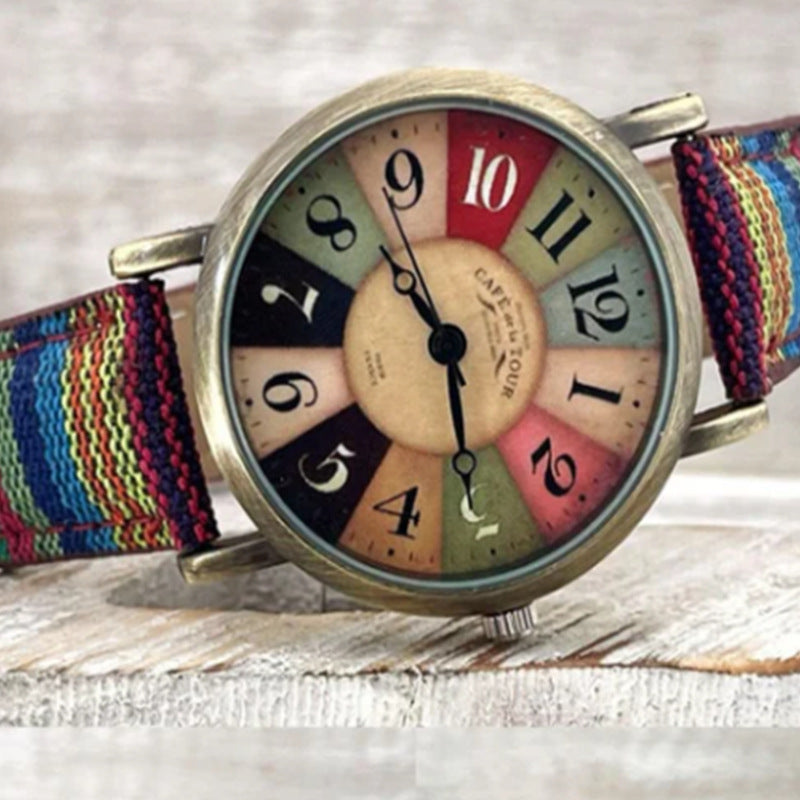 Wholesale Colored Watch Straps, Ethnic Style Glass Mirror Watches