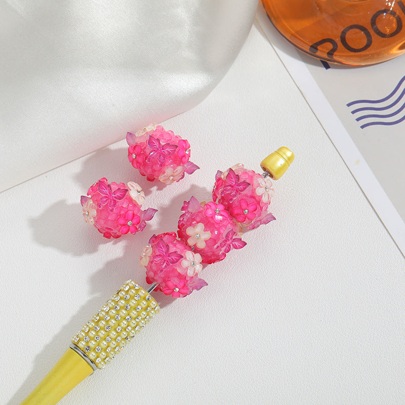 Wholesale Full Diamond Cherry Blossom Butterfly Straight Hole Beads