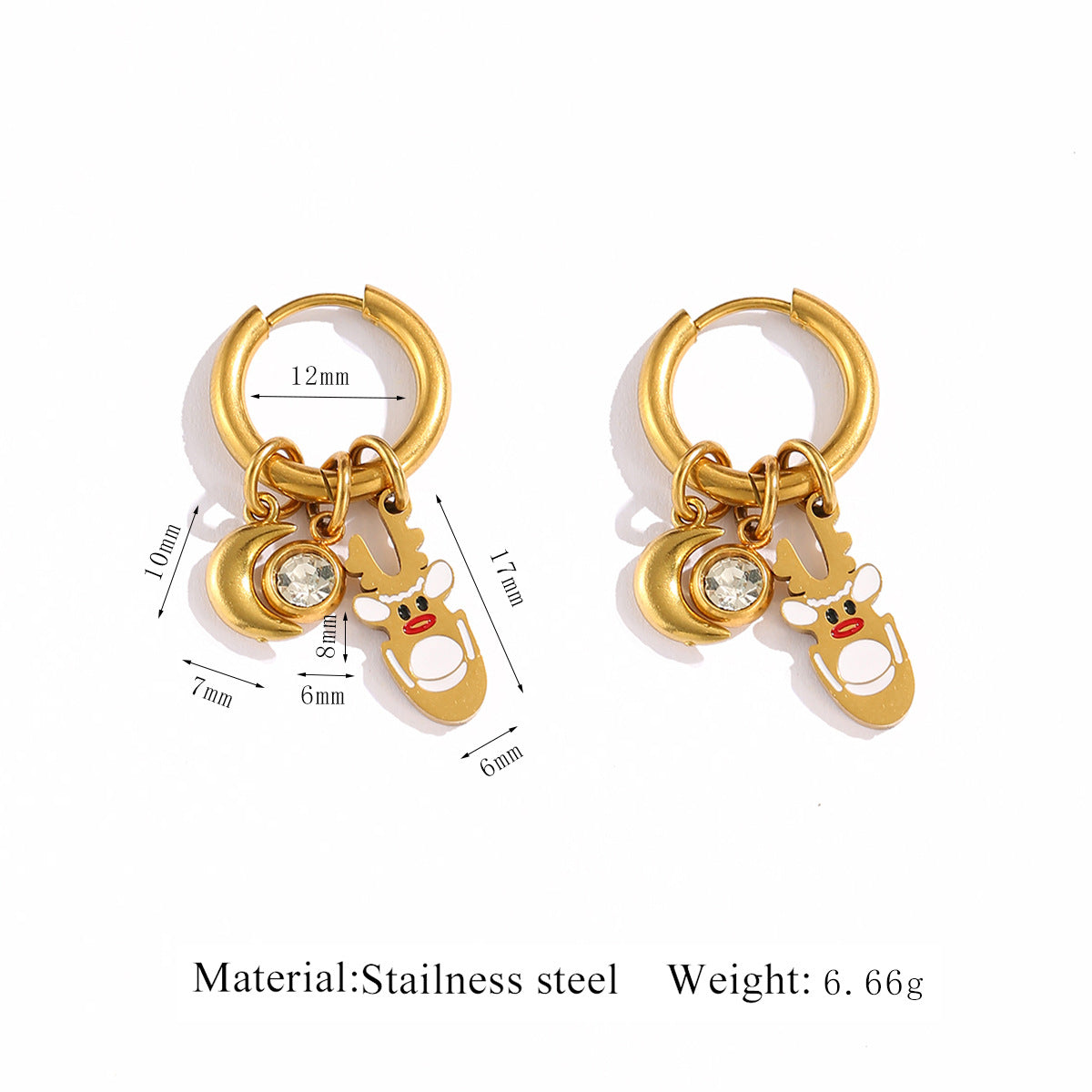 Wholesale Christmas series stainless steel earrings