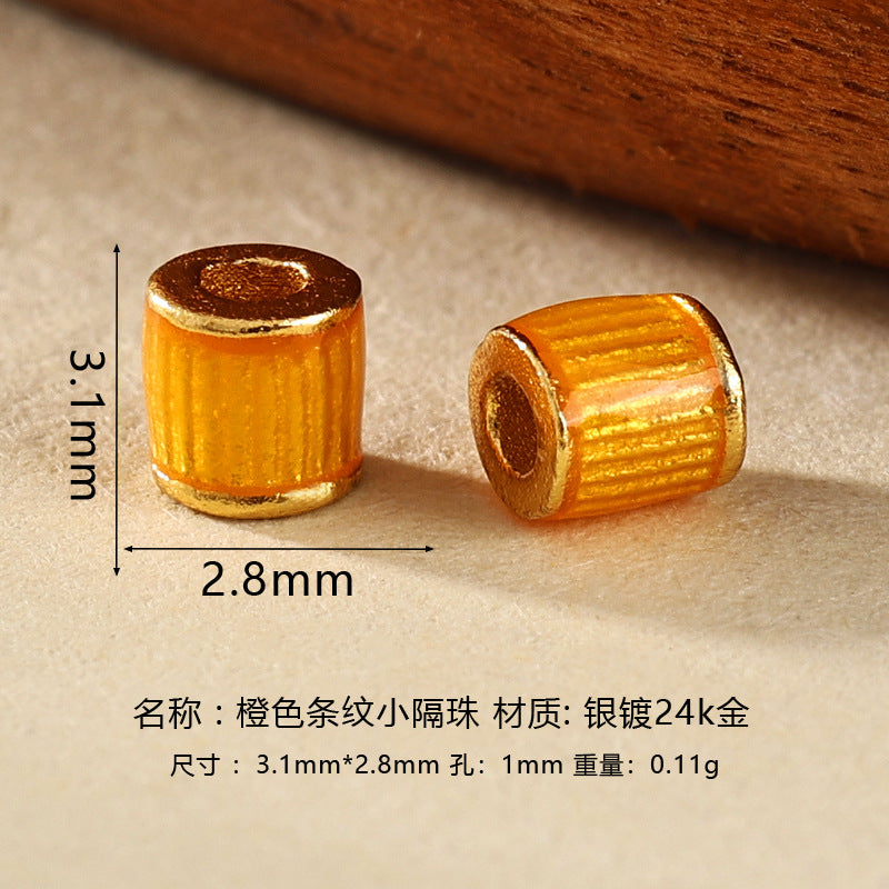 Wholesale DIY enamel multicolor barrel beads spacer beads