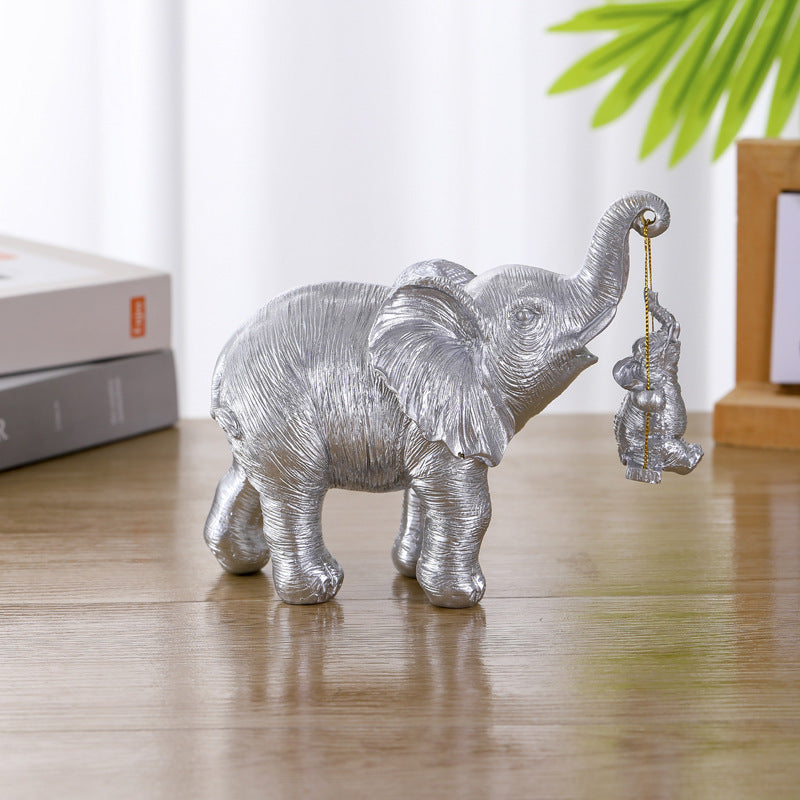 Wholesale Mother's Day Cartoon Cradle Elephant Resin Ornaments