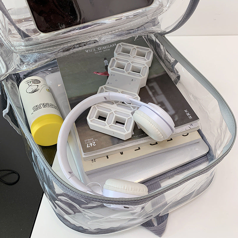 Wholesale PVC Large Capacity Jelly Colored Transparent Backpack