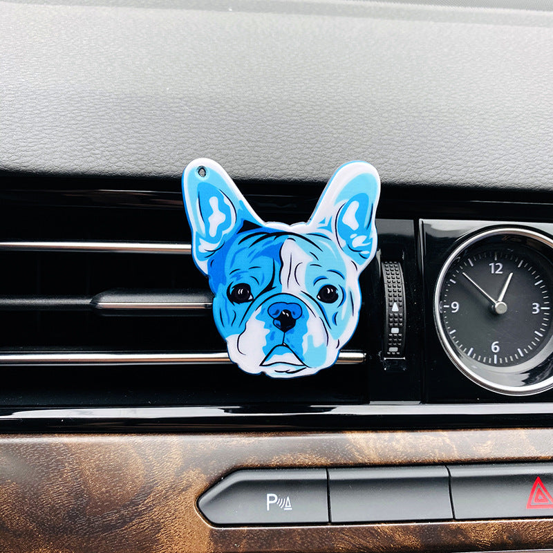 Wholesale Acrylic Bulldog Car Perfume Clip