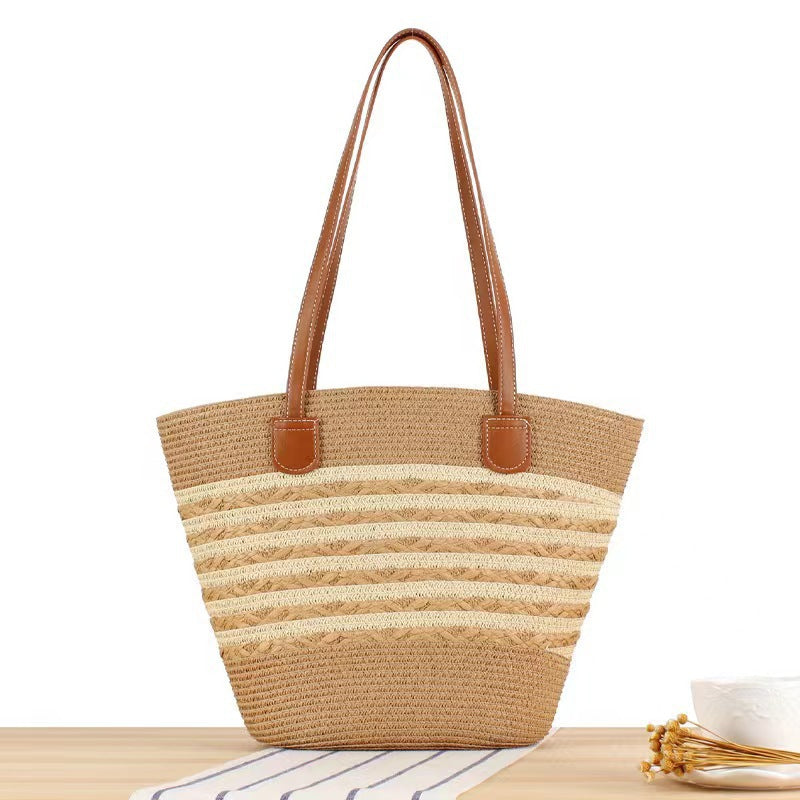 Wholesale Large Capacity Woven Shoulder Bag Rattan Straw Bag Tote Bag