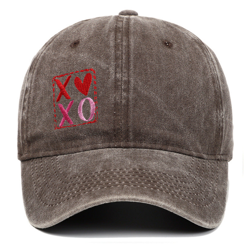 Wholesale Letter XOXO Embroidery Outdoor Washed  Personalized  Baseball Cap