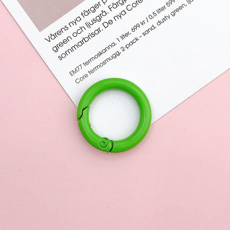 Wholesale 10pcs  New 25mm Spring Ring diy Jewelry Accessories Candy Color Baking Paint Open Ring Hardware Keychain Accessories