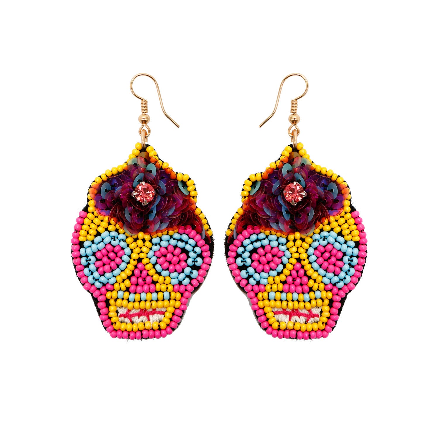 Wholesale Halloween Hat Ghost Creative Rice Bead Pumpkin Bat Exaggerated Earrings