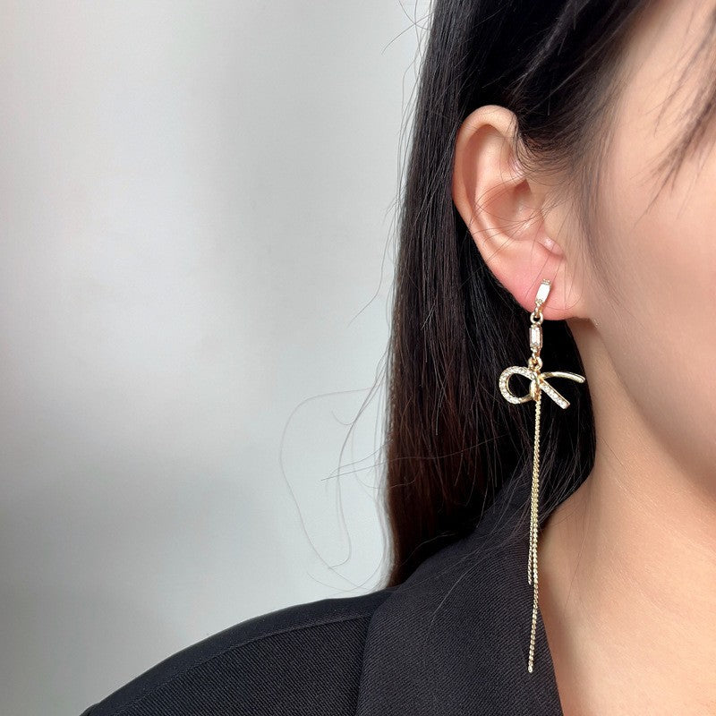 Wholesale Temperament long round face slim galaxy tassel earrings