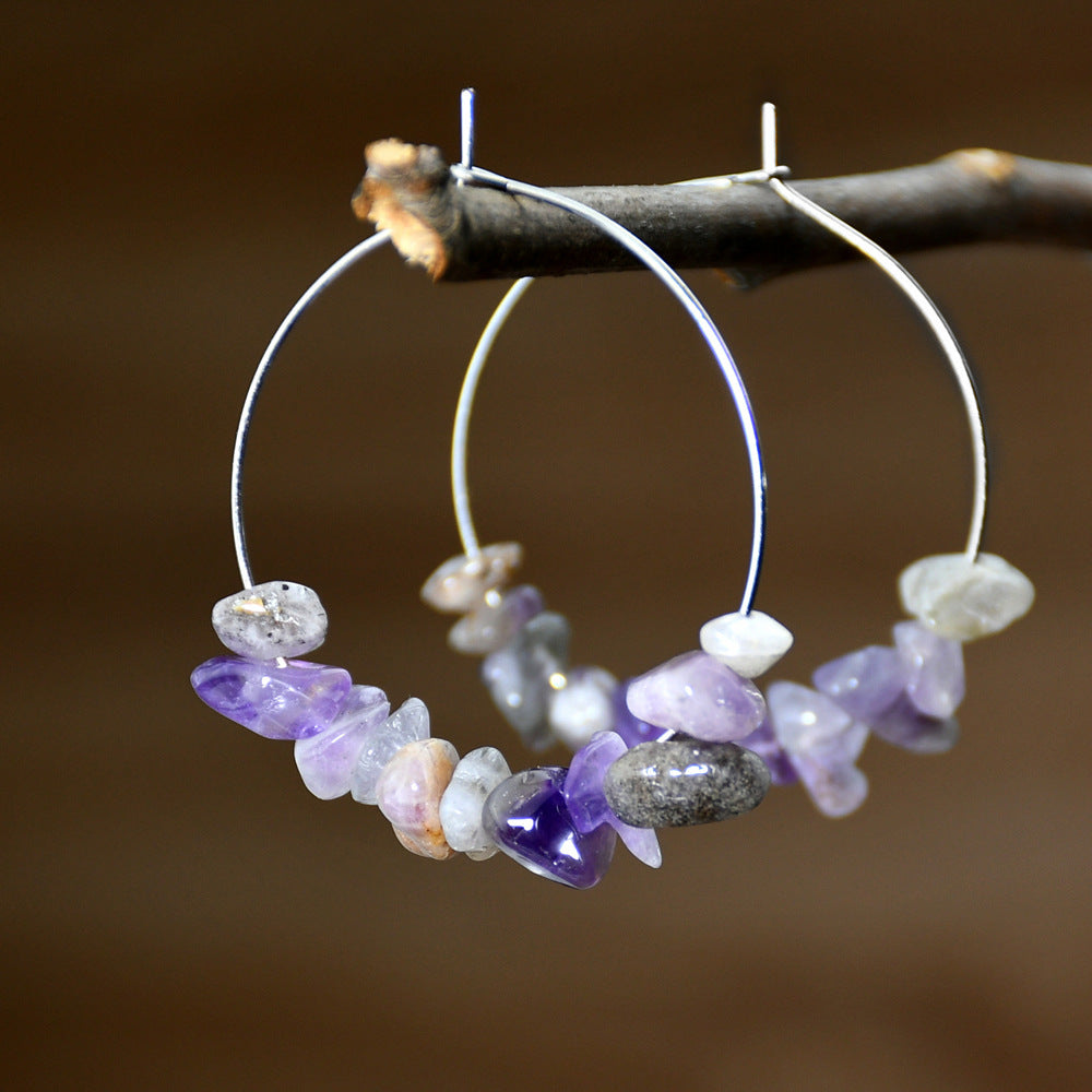 Wholesale  Distinctive Earrings Irregular Crystal Gravel Earrings